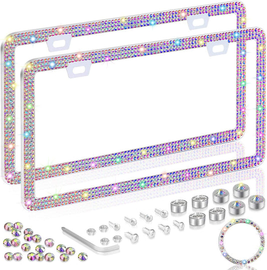 Bling Multicolor License Plate Frame, Pack of 2