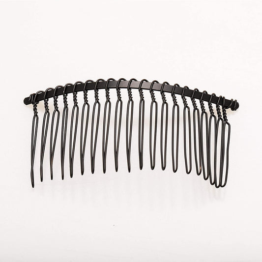 10pcs 20 teeth fancy metal hair clip (black)