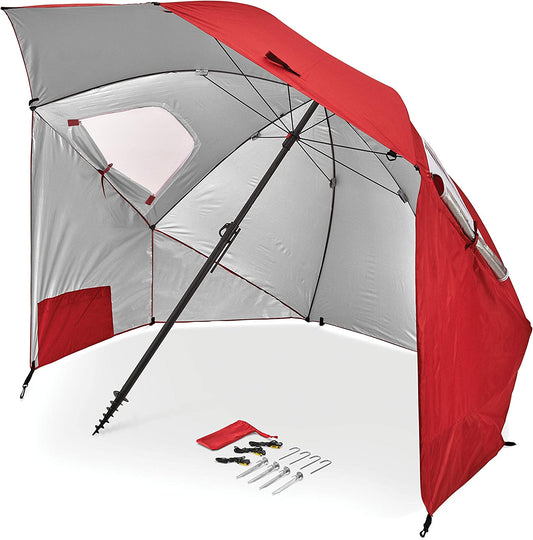 Umbrella Shelter for Sun and Rain Protection (9-Foot), Color Red