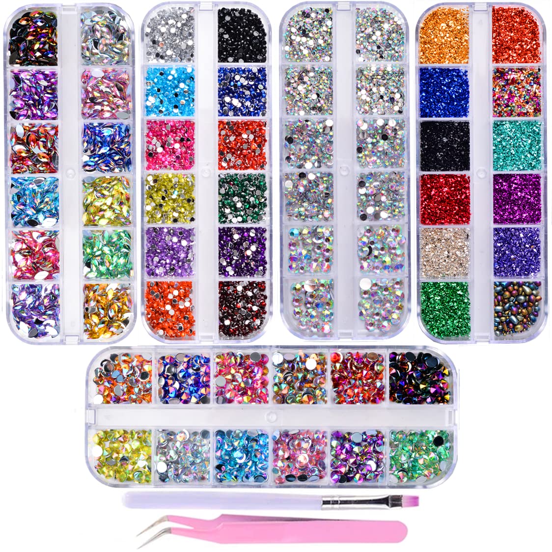 5000 pieces of bright and colorful nail art rhinestones