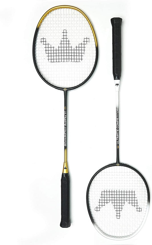 Set of 2 badminton rackets & 4 shuttlecocks, 28 x 10 x 3