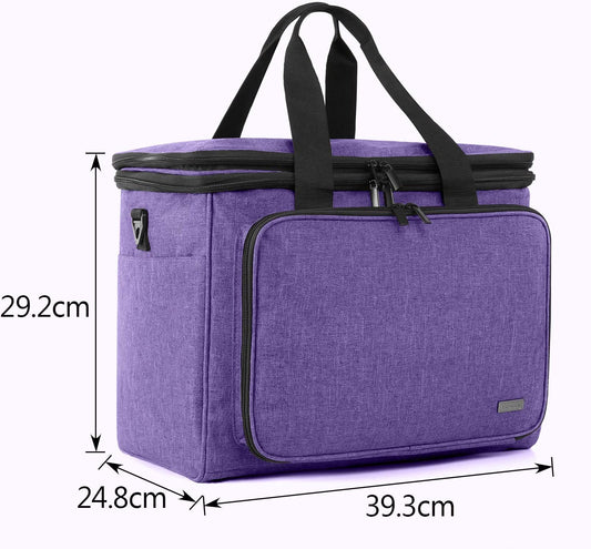 Knitting bag with interior separator. L with cover (Purple)