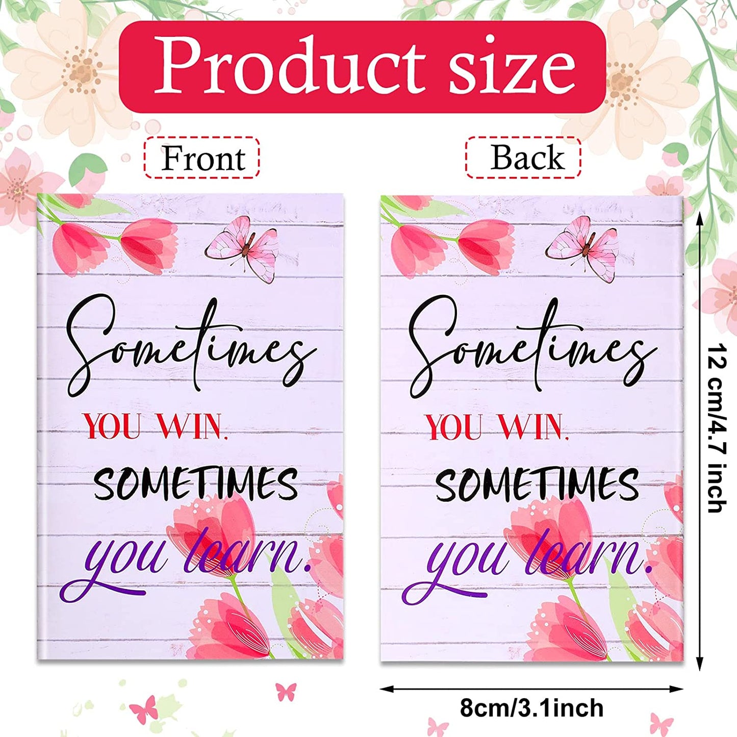 Pocket notepad, 10 styles (20 pieces) floral style