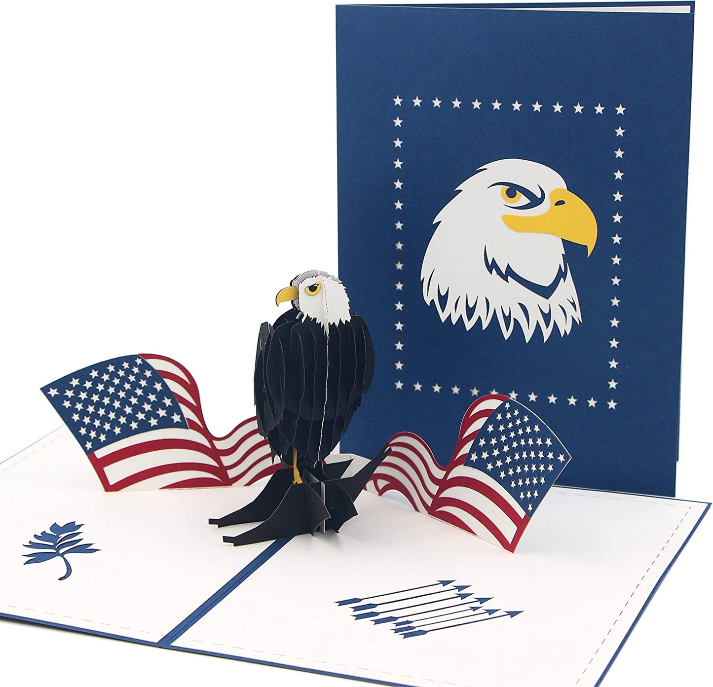 USA Eagle Handmade 3D Pop Up Card, 4th july