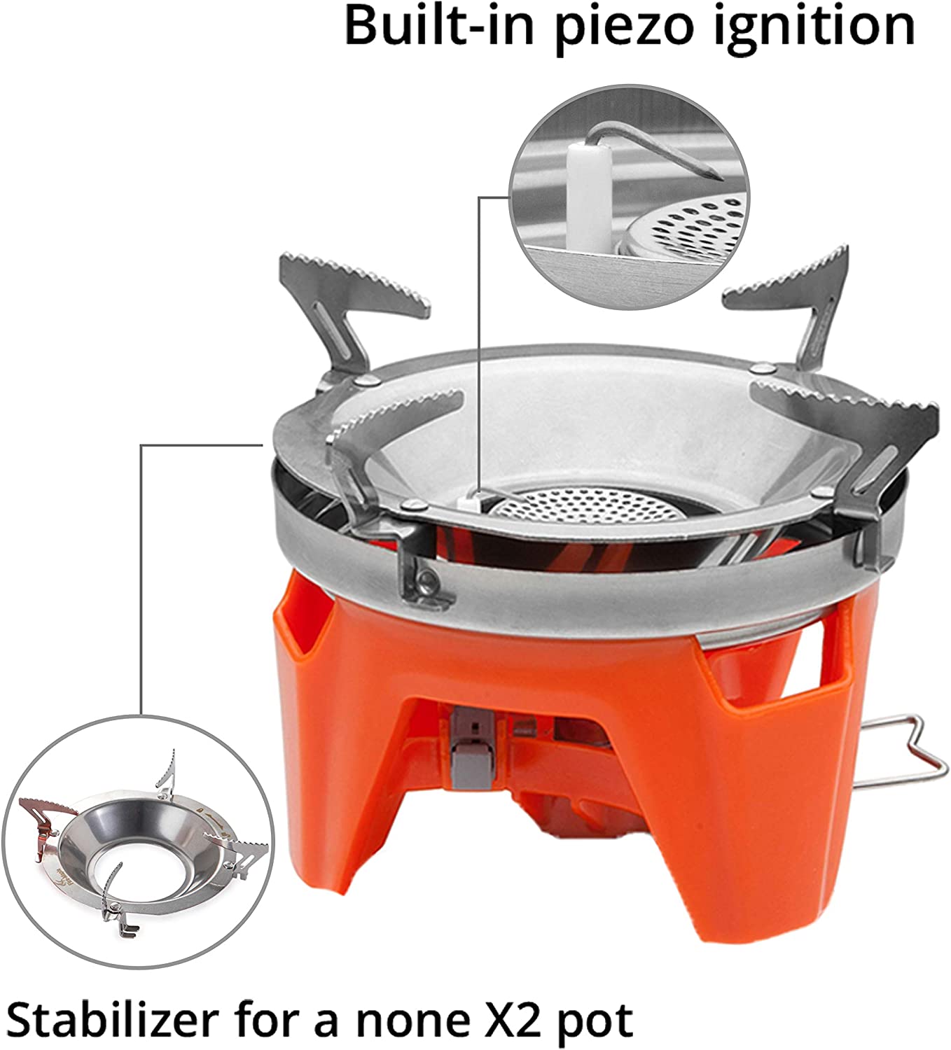 propane camp cooking equipment, color: orange, 5.2 x 5.2 x 8.1 in