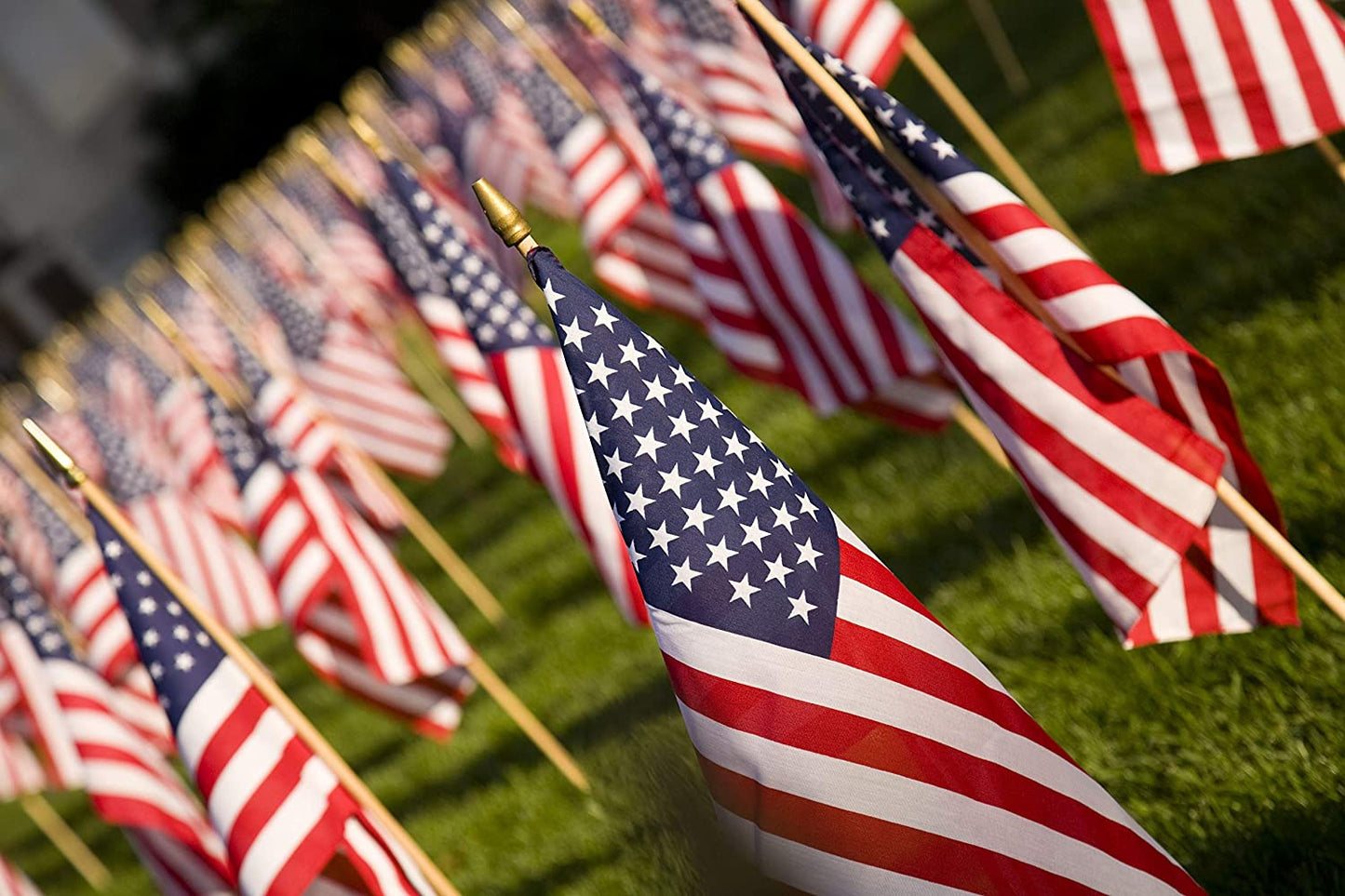 Greeting Cards with an Image of a Field of American Flags 25pcs