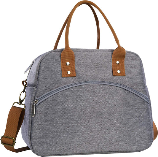 Adjustable Strap Insulated Lunch Bag - Gray