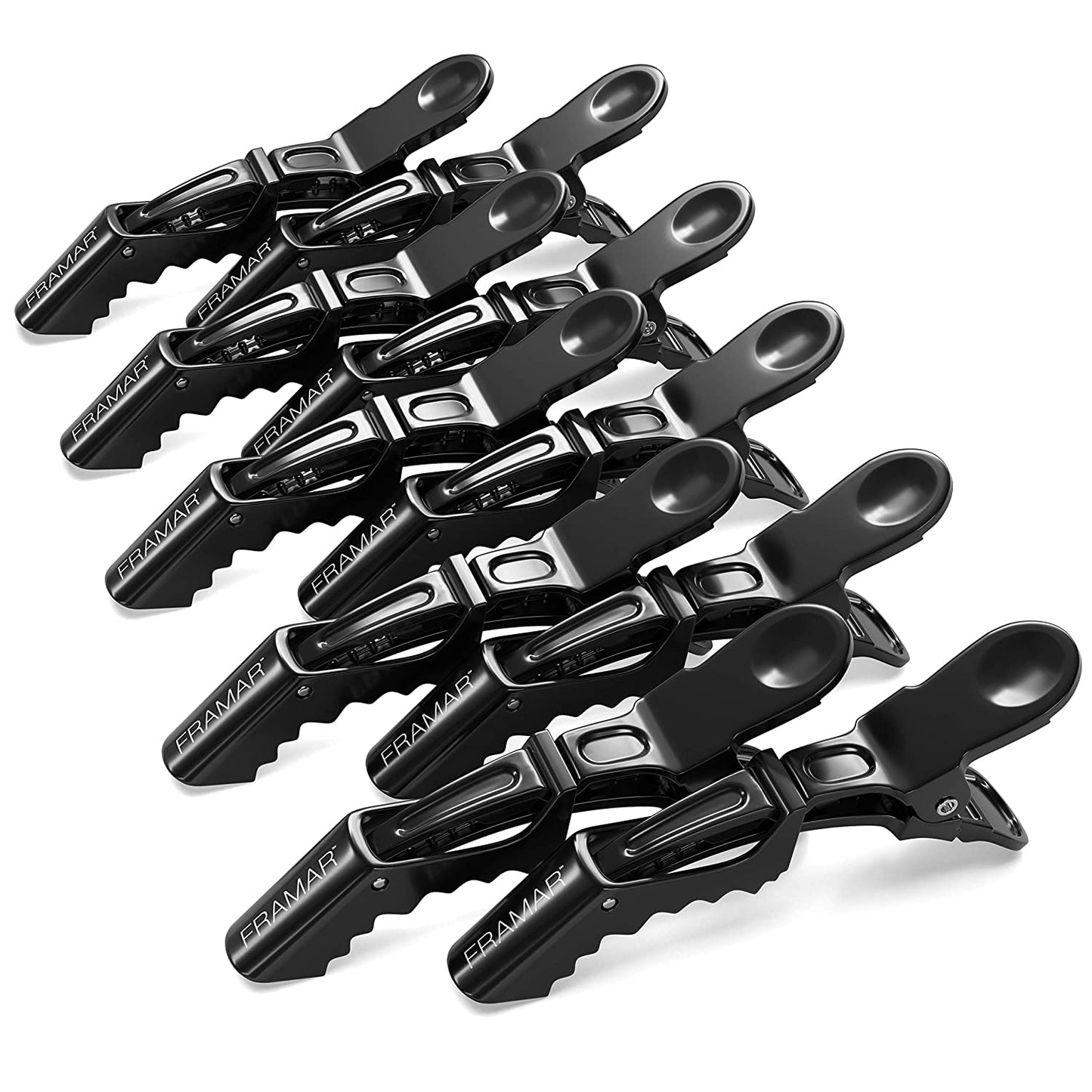 10-pack hair clips, black