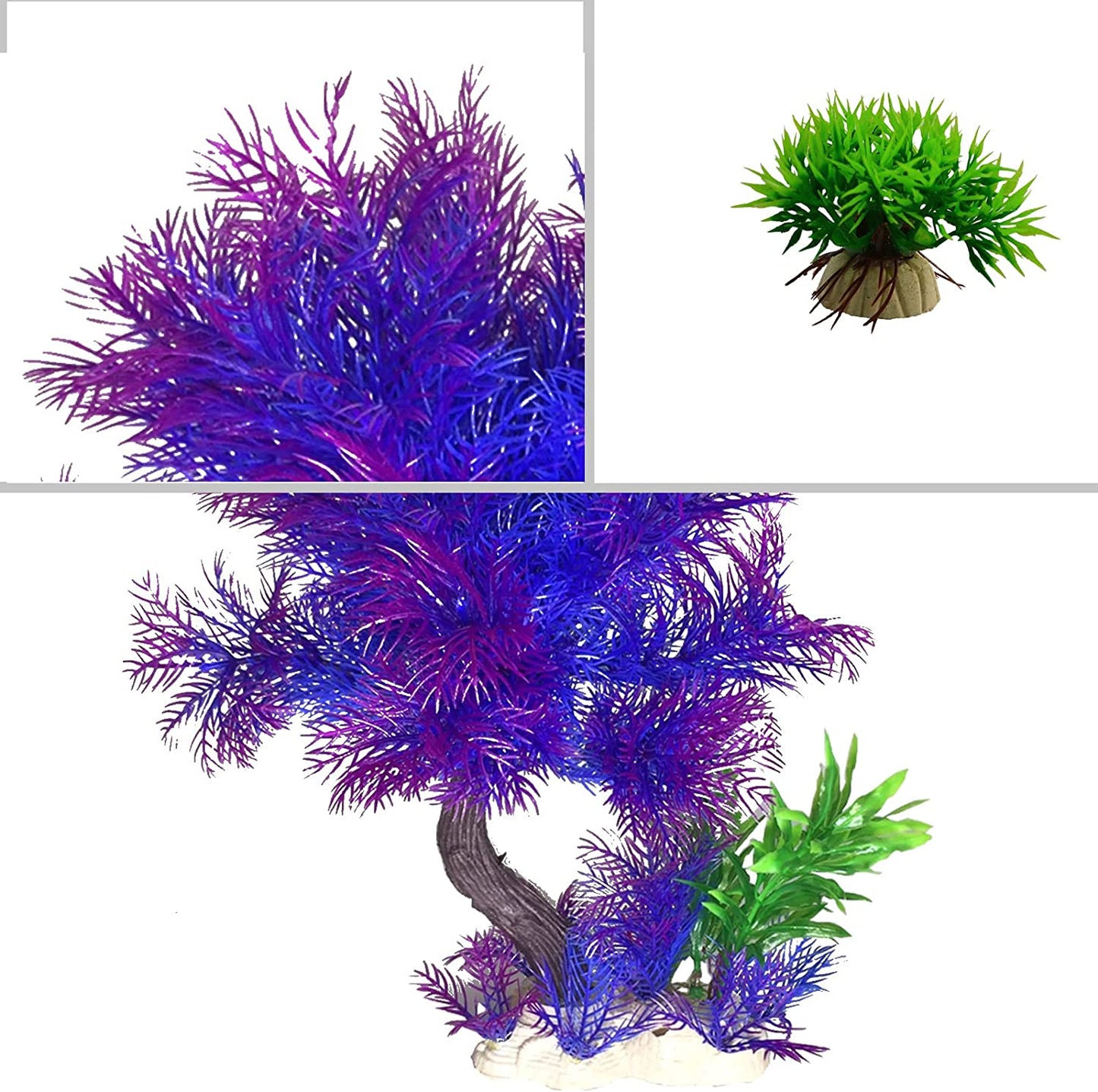 Artificial Aquatic Plants for Fish Tank (Purple Blue Tree)