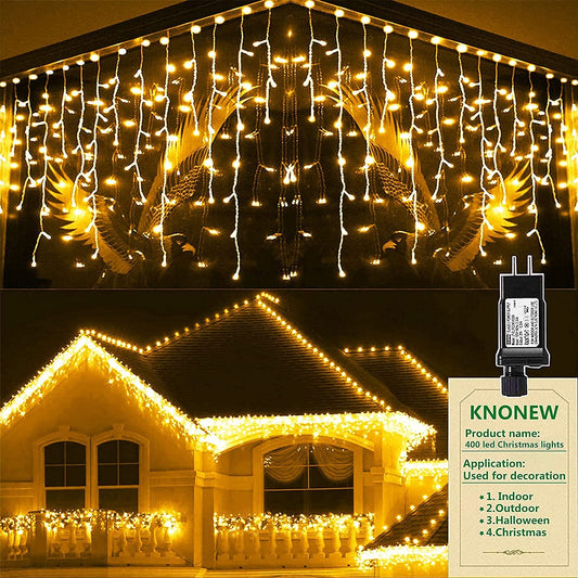 Christmas lights for decoration, 400 LED, 33 feet, Warm White