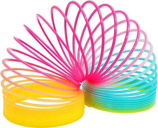 Multicolored Plastic Coil Spring Toy, (80mm) (Pack of 2)