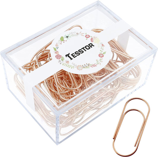 2 Inch Jumbo Wide Paper Clips 50mm 50 Pieces (Rose Gold)