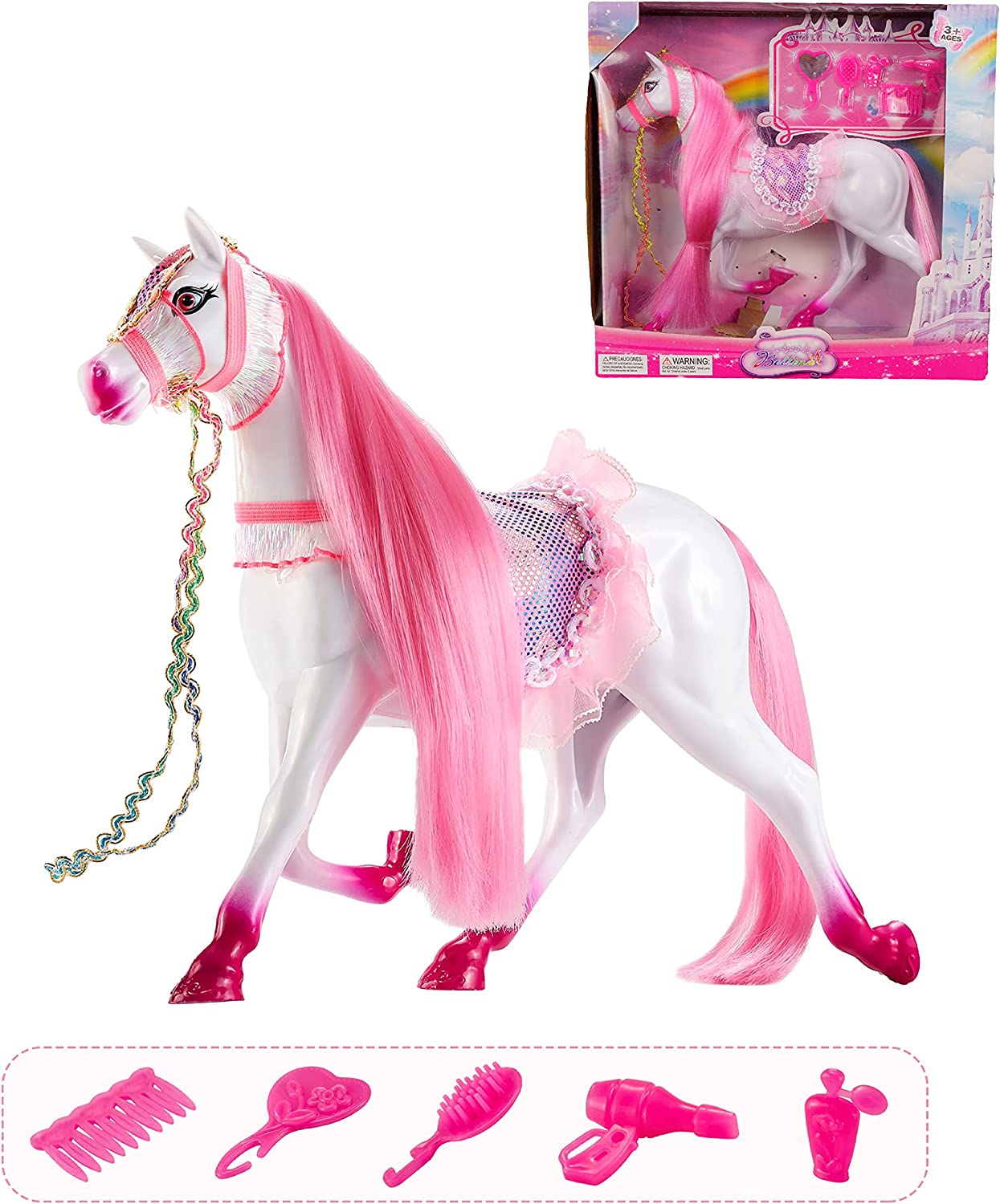 Toy horse, 9.5" tall and wide, Style: Pink Hair Horse