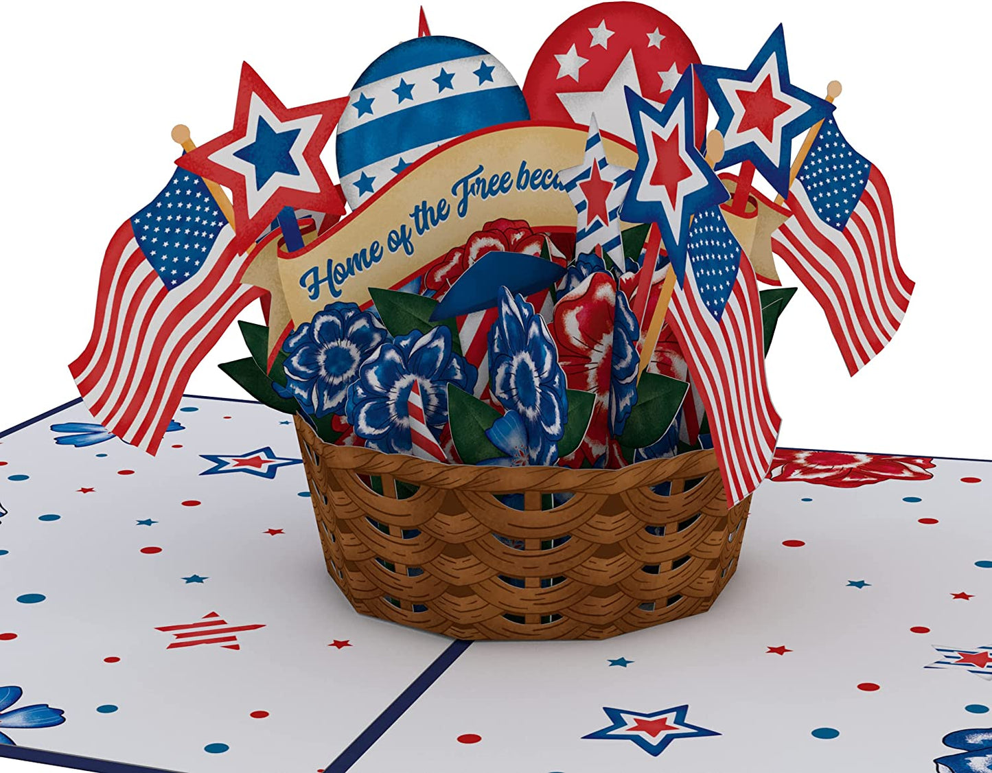 Americana Basket Pop-up Card – Fourth Of July