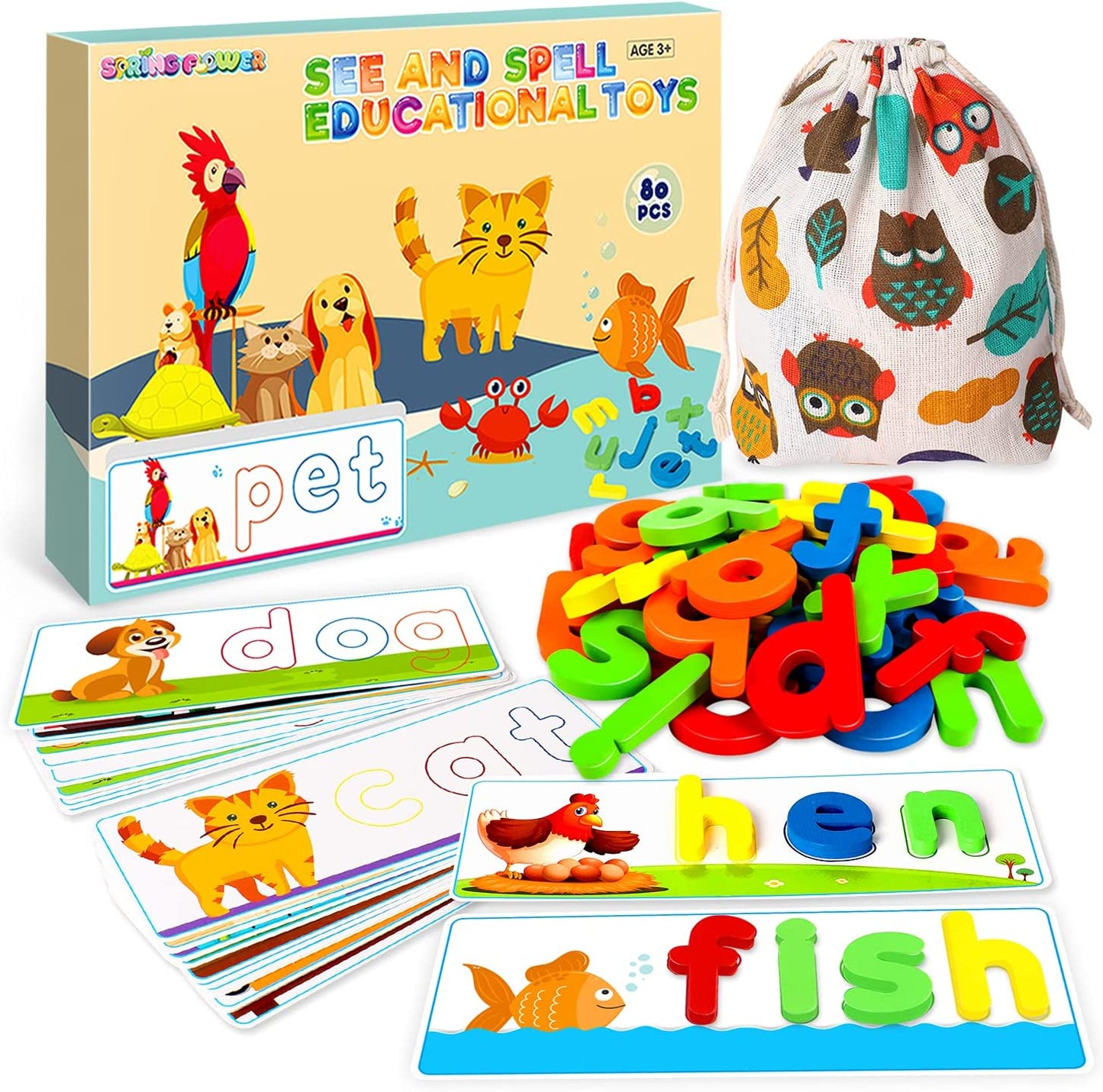 80 Pieces Color and Shape Recognition Learning Letters Toy