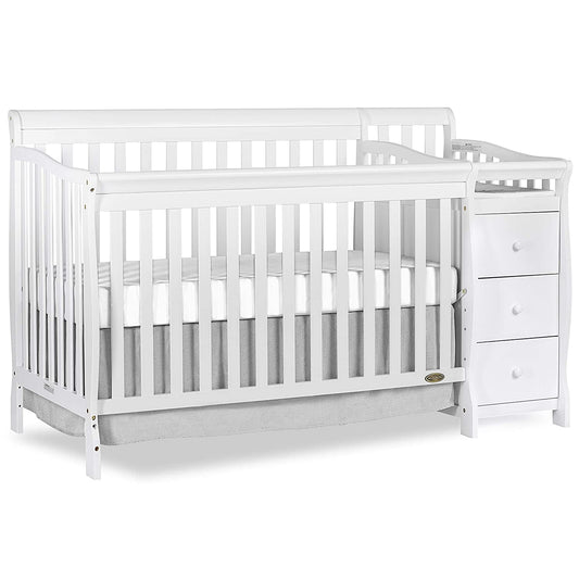 Convertible Crib with Changer in White