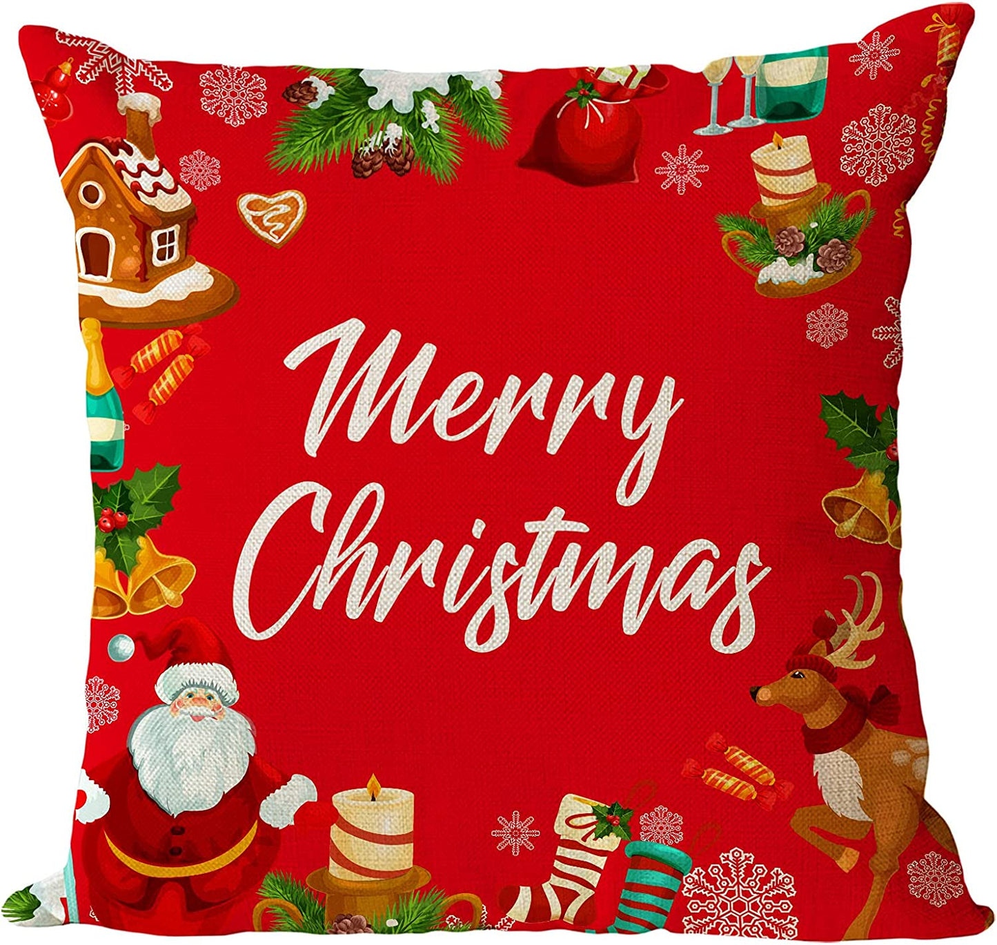 Set of 4 Christmas Pillow Covers 22" x 22"