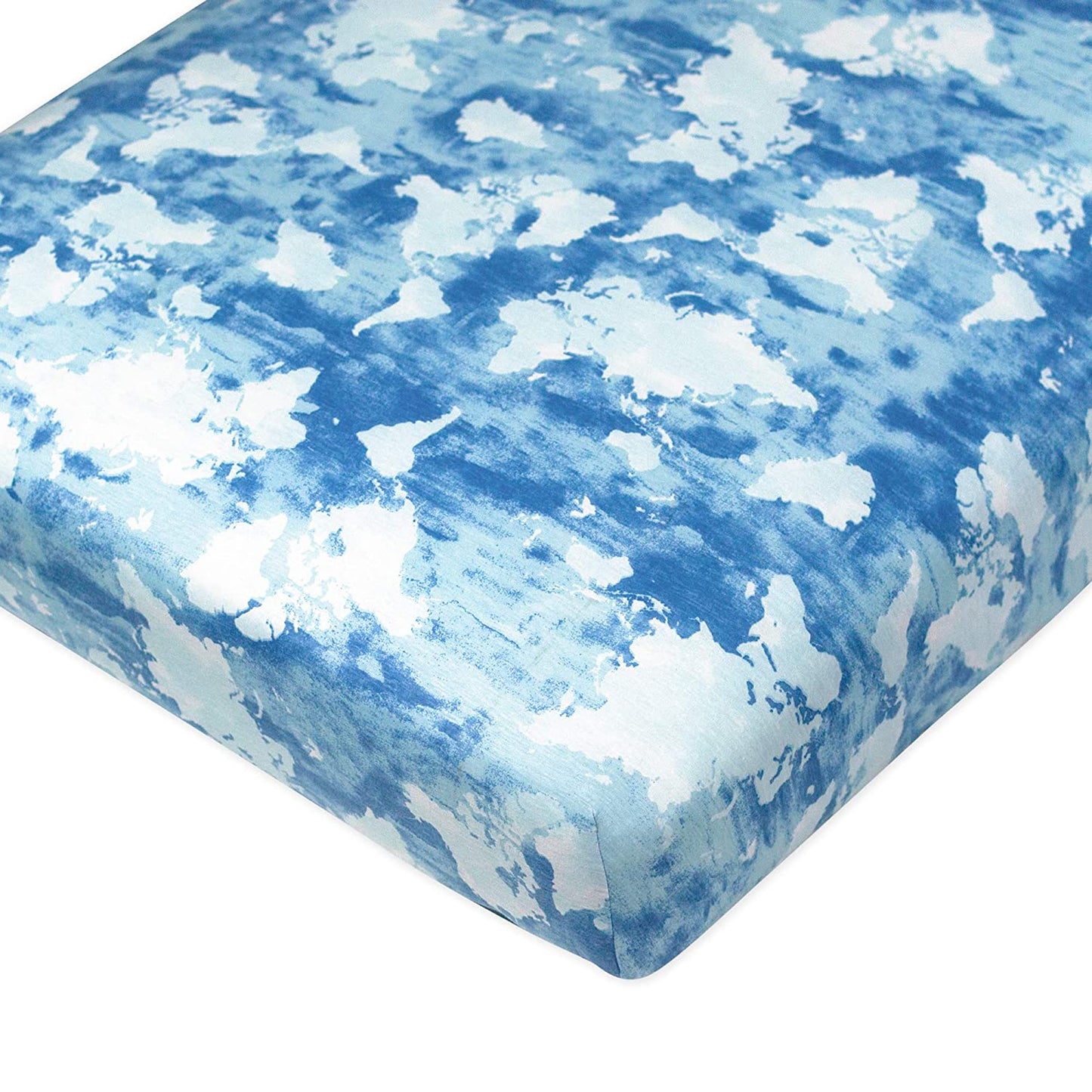 Cotton Crib Fitted Sheet, Watercolor World, One Size