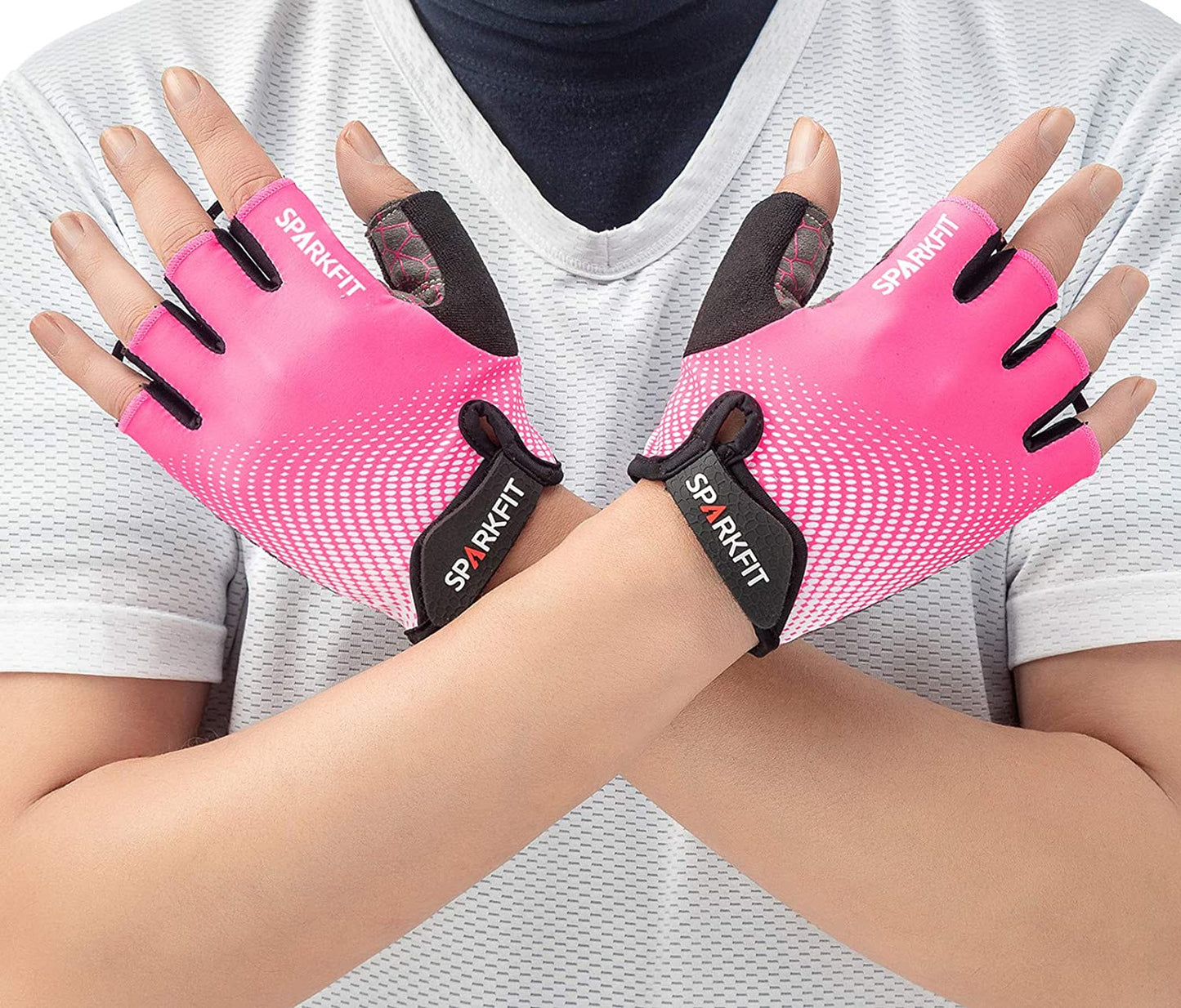 Cycling gloves, Non-slip (Pink color)