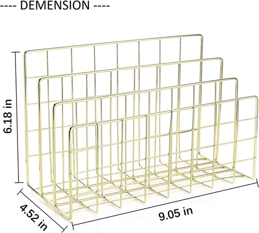 Desk File Mail Organizer Gold