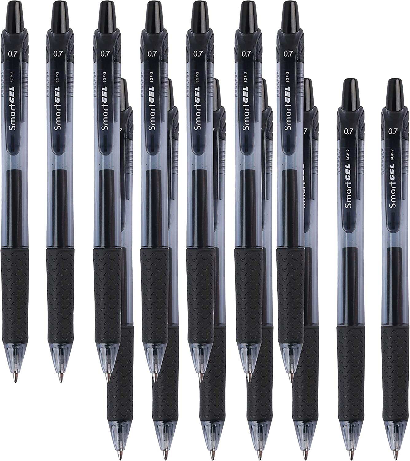 Pack of 30 black gel pens (15 pens with 15 refills)