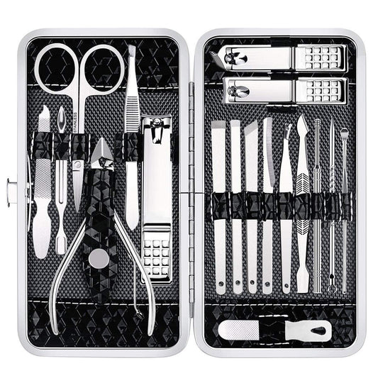 18-Piece Manicure Set with Case, Black