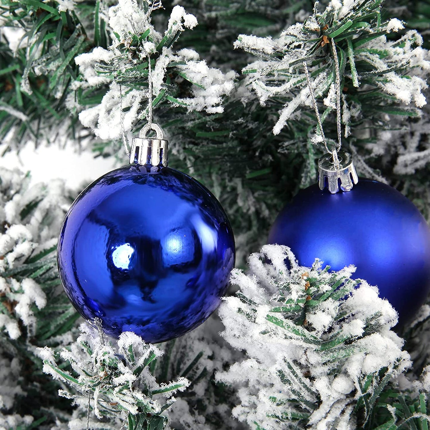 24 Christmas Baubles Tree Ornaments - Royal Blue