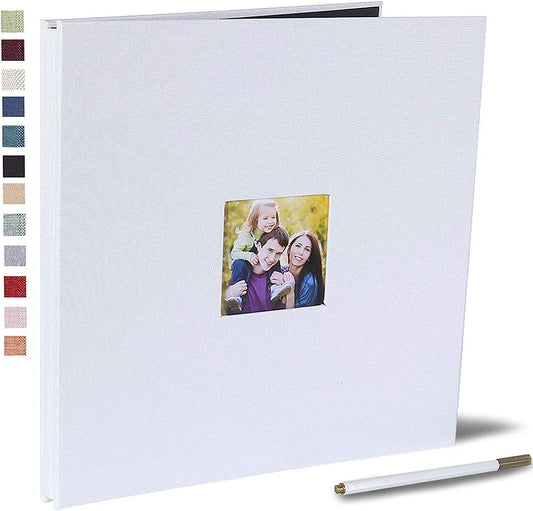 13x12.8" Large Photo Album, 40 Pages (Color: White)