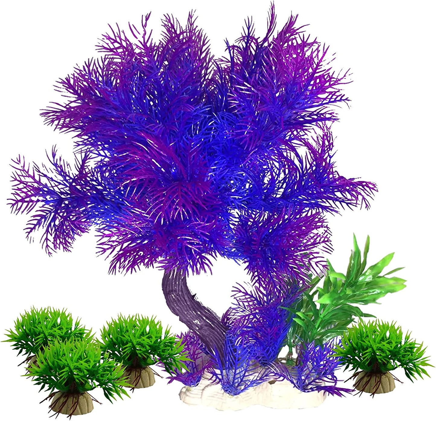 Artificial Aquatic Plants for Fish Tank (Purple Blue Tree)