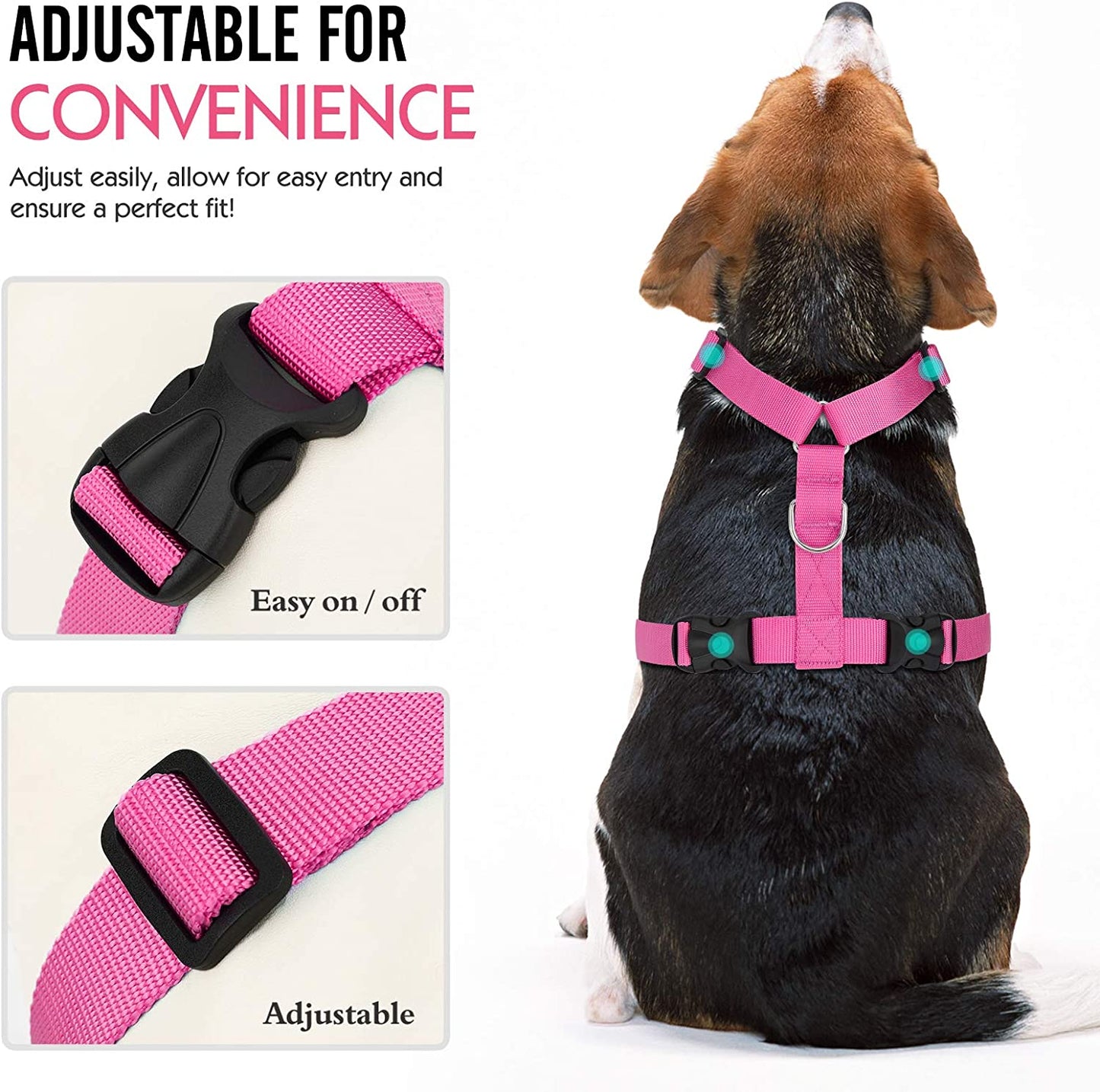 Pet Car Harness, Rose Red (S)