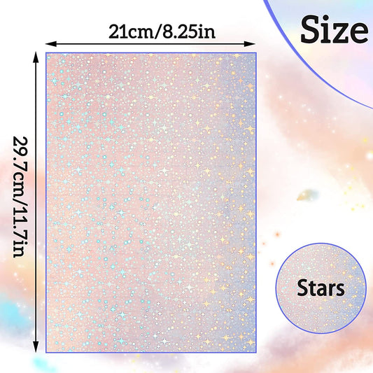 36 Sheets A4 Clear Holographic Sticker Paper, Vinyl Sticker Paper