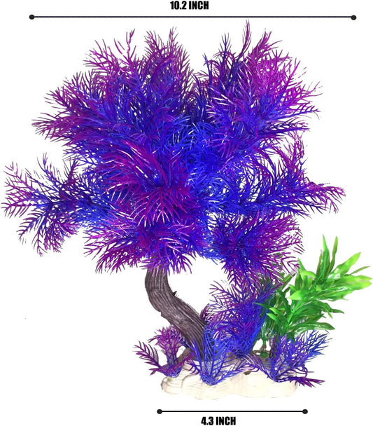 Artificial Aquatic Plants for Fish Tank (Purple Blue Tree)