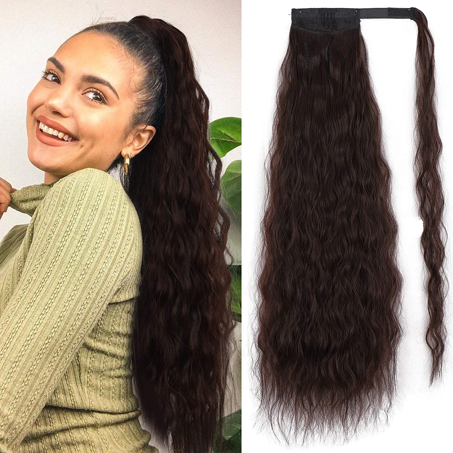 Ponytail Extension (26 inches- Black Auburn Mixed)