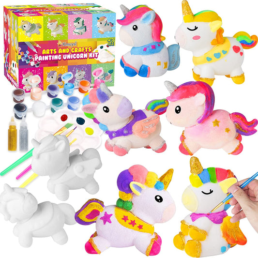 painting kit with 8 figures of unicorns, crafts and art