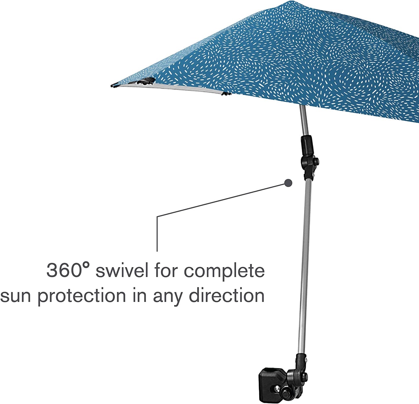 Adjustable umbrella with universal clamp, Light Blue, Regular