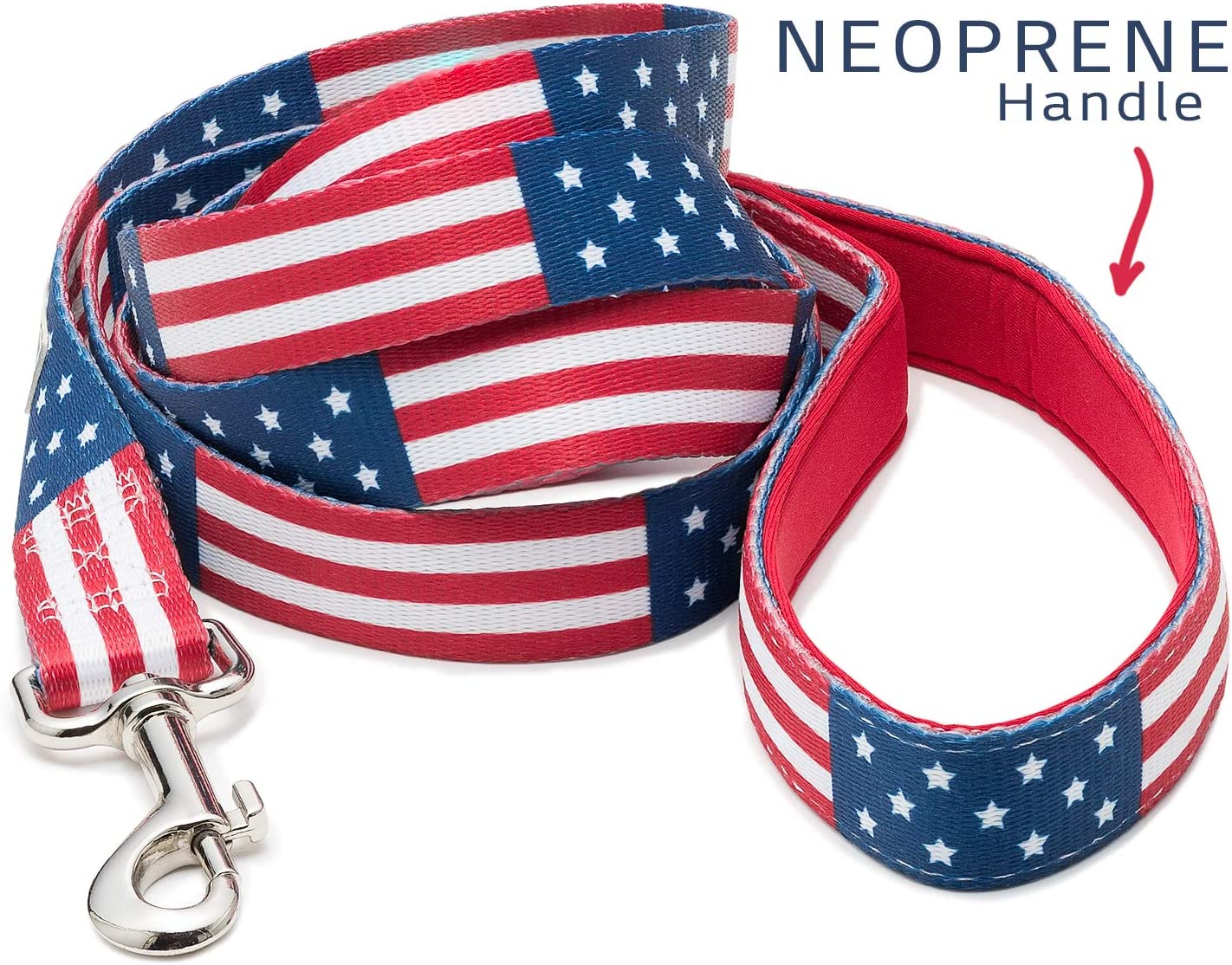 American Flag Print Pet Leash 72" x 1" x 0.5"