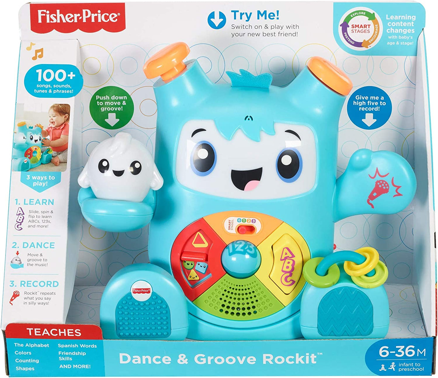 Multicolored interactive musical toy, Style: dance & groove