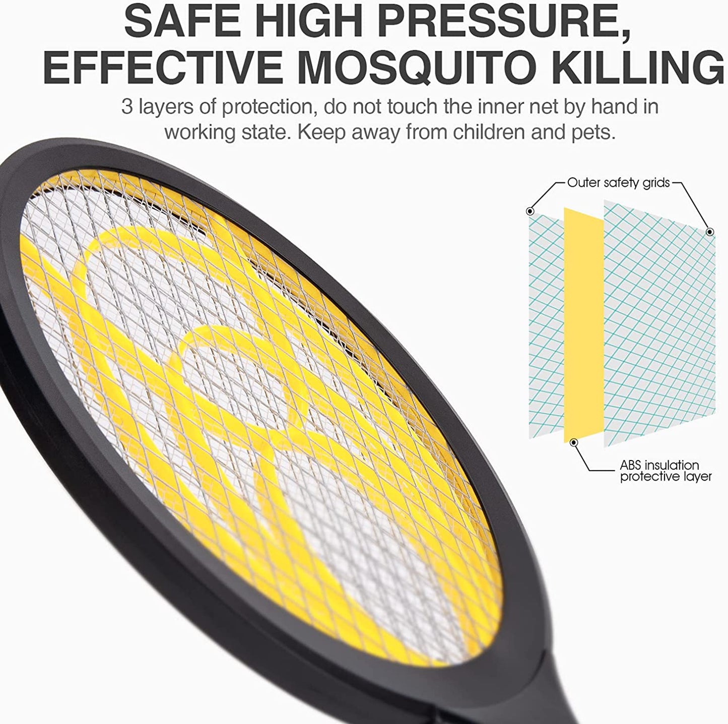 Fly swatter electric  (racket 1, yellow)