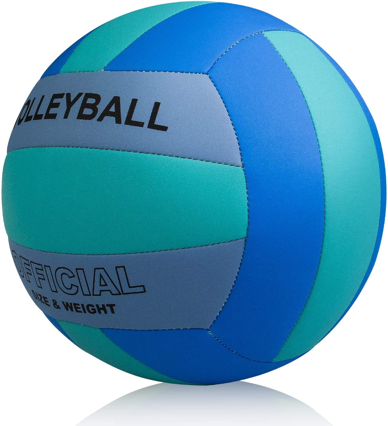 Professional Size 5 Volleyball, Leather Soft, Blue and green