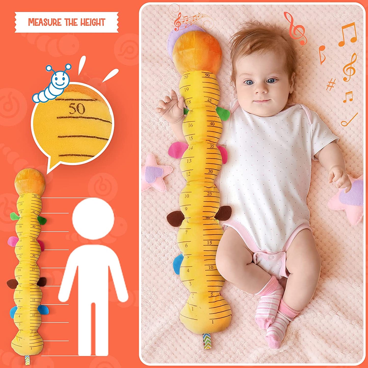 Baby Toys Musical Caterpillar Interactive Multicolored Infant Toy