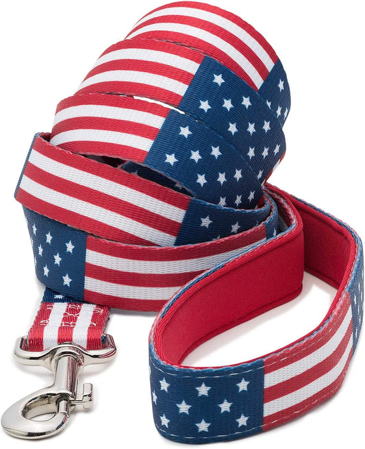 American Flag Print Pet Leash 72" x 1" x 0.5"