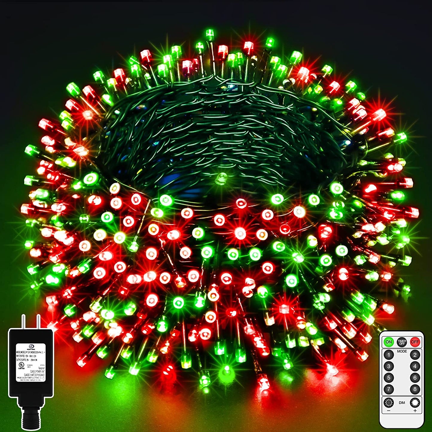 394ft Outdoor Christmas Lights, Red & Green