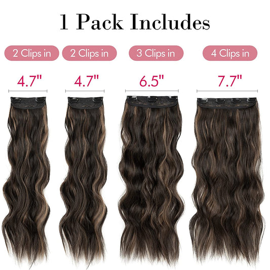 4 pieces in chocolate brown hair extensions 20 inches-200 grams