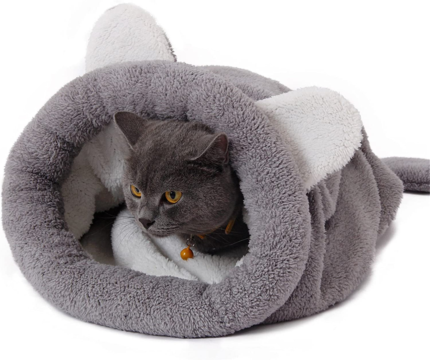 Self-Heating Kitten Sleeping Bag, 20in x 22in - Gray