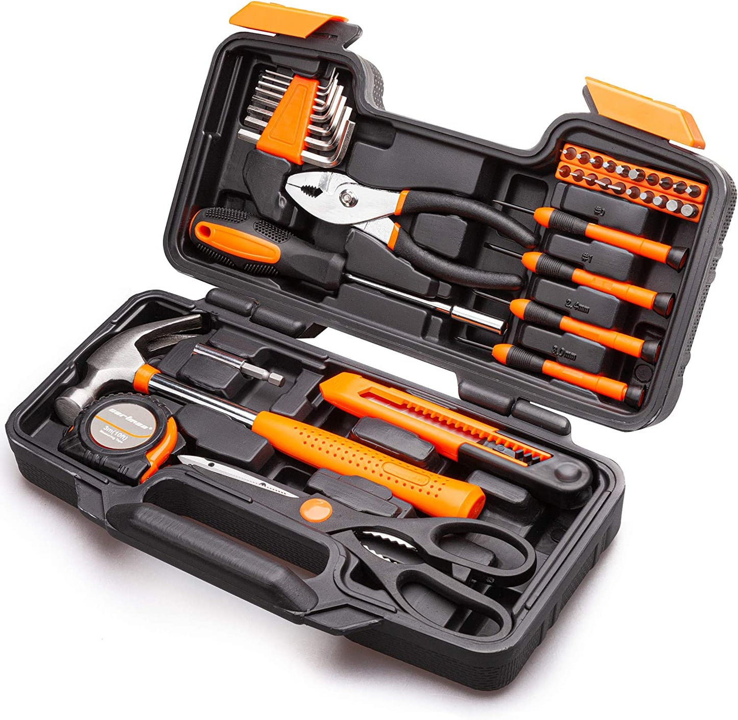 39 Piece Tool Set General Hand Kit, Orange