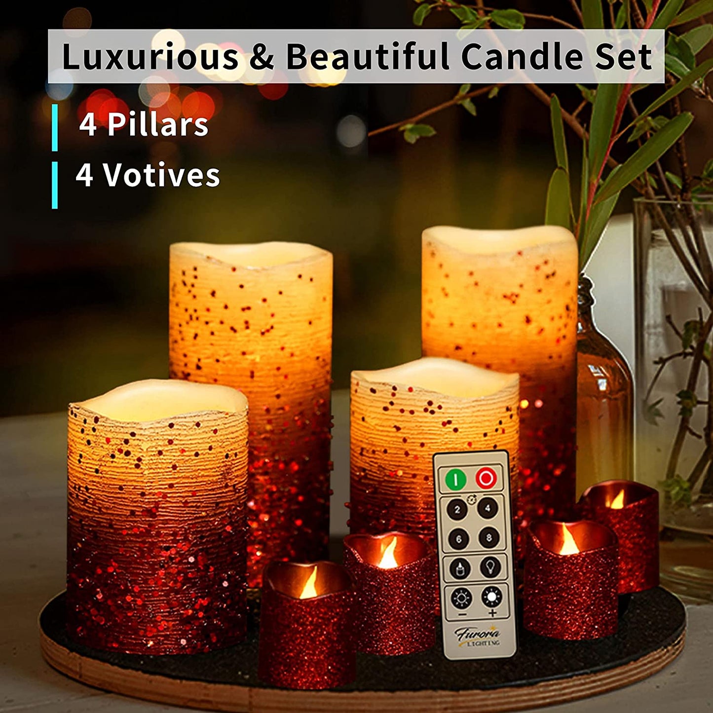 Remote Control Flameless LED Candles - Battery Operated, Set of 8