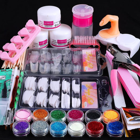 Acrylic nail kit, (23 in 1) 12 colors