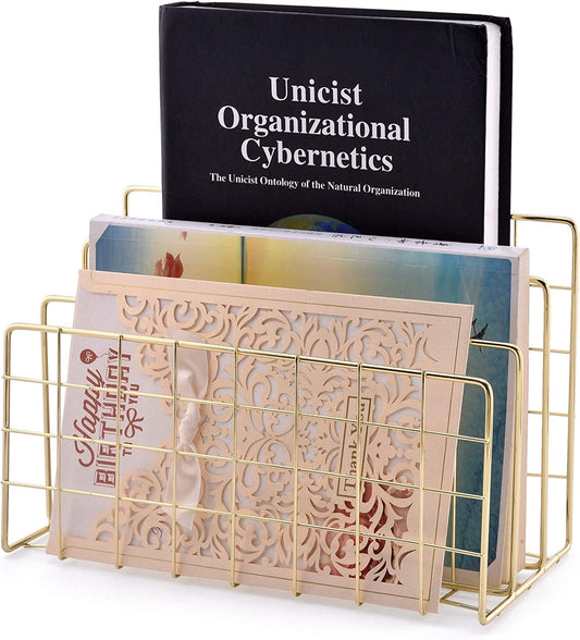 Desk File Mail Organizer Gold