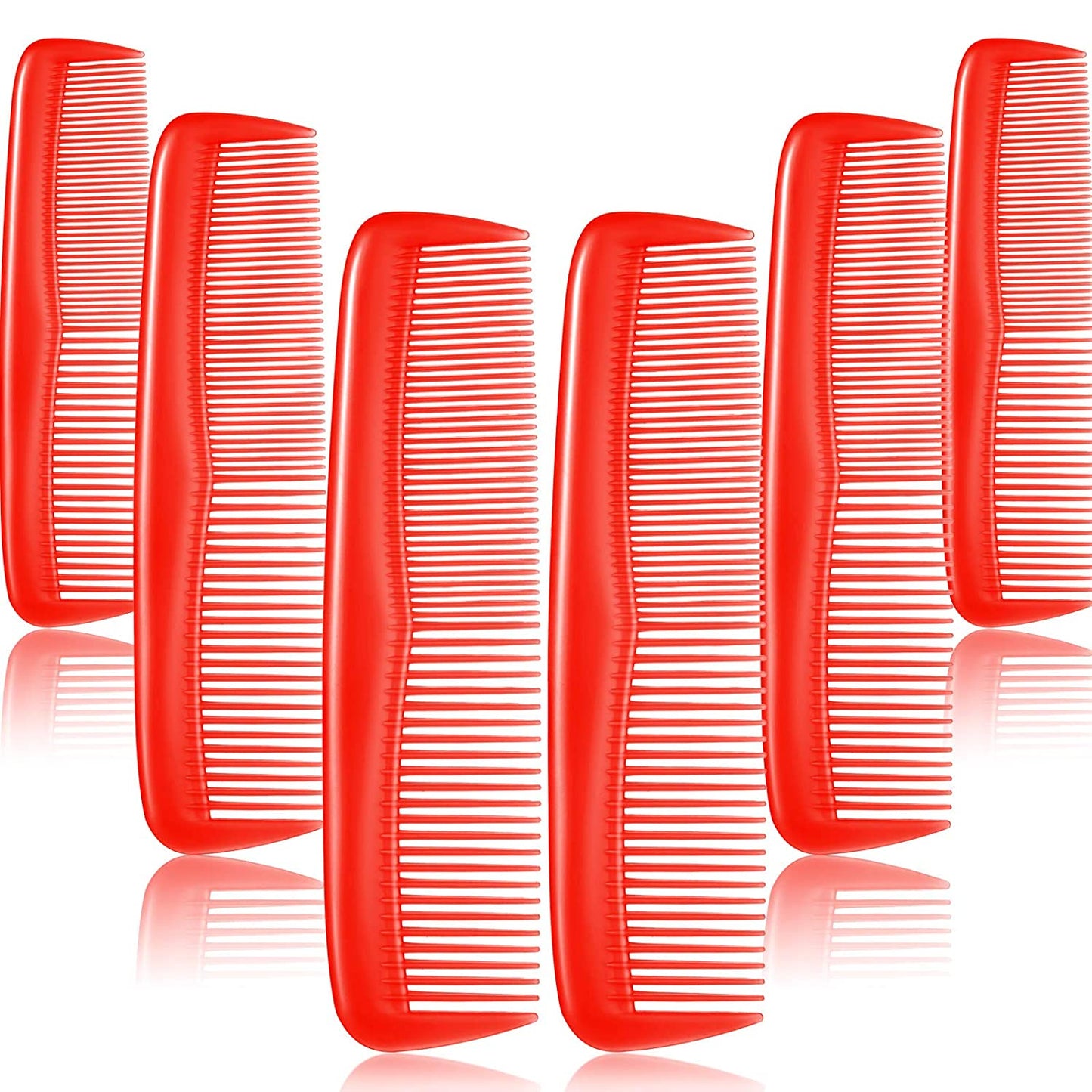 12 piece fine hair combs set (red)