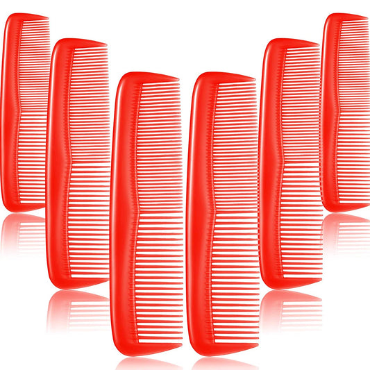 12 piece fine hair combs set (red)